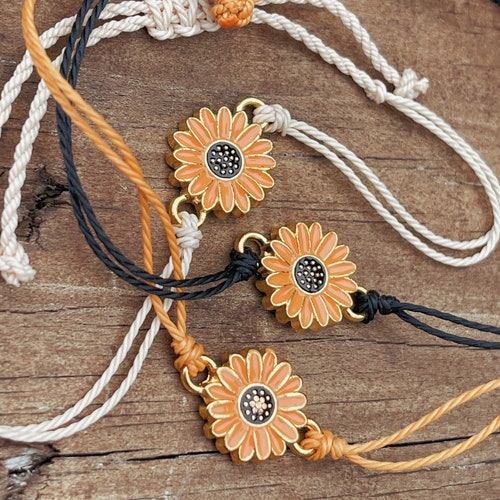 Sunflower Bracelet or Anklet/sunflower Bracelet/sunflower Etsy