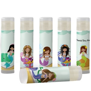 Mermaid Party Favors Personalized Mermaid Lip Balm Party Favors Set of 6