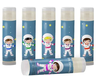 Astronaut Lip Balm Party Favors – Outer Space Birthday, Set of 6