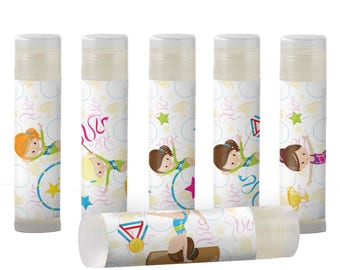 Gymnastics Party Favors, Personalized Lip Balm Set of 6