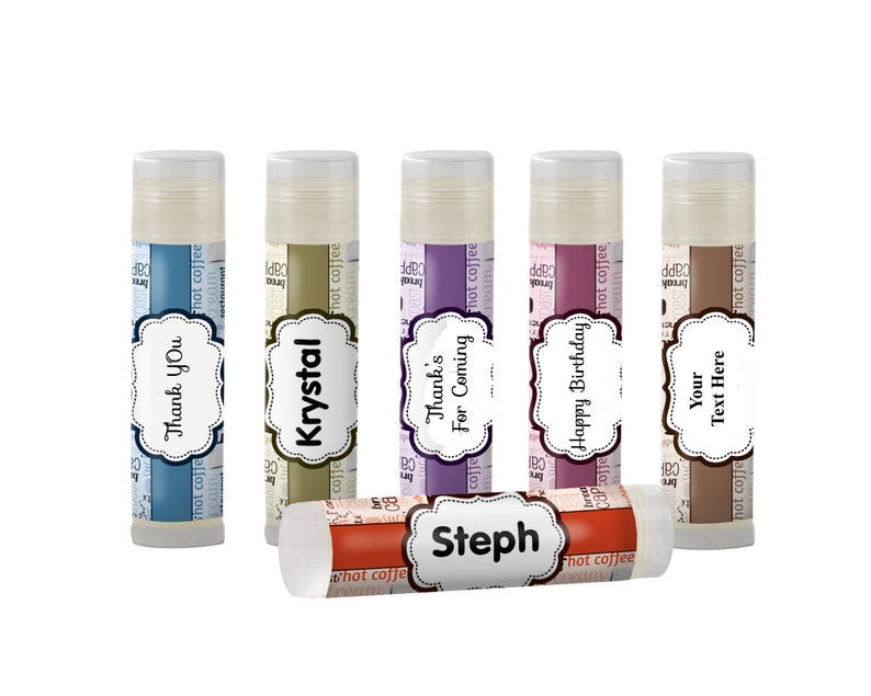 Ccoffee Lovers Theme Personalized Lip Balm Party Favors Set of 6 Coffee Club,Coffee Addict,Coffee Party Favors