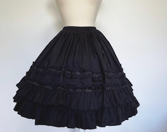 Gothic Lolita Classic Old School Frill Skirt