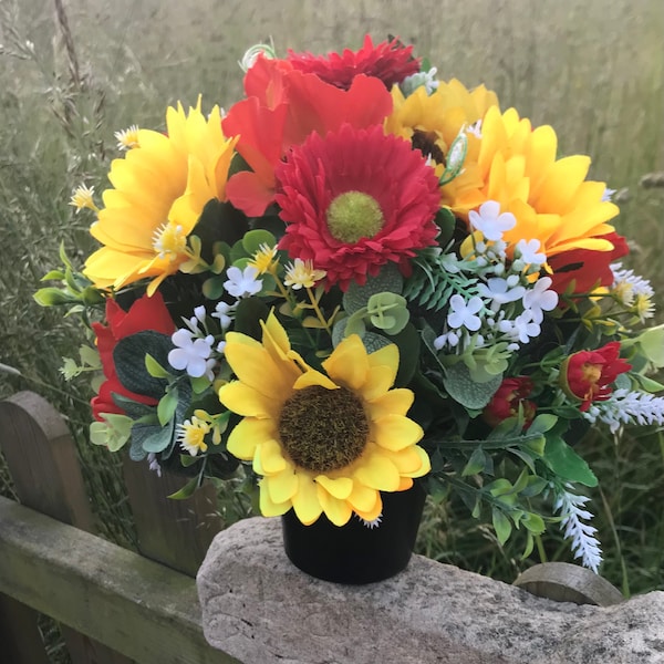 Grave Pots With Artificial Flowers Etsy UK