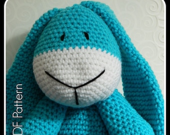 Crochet Amigurumi Aqua Bunny Rabbit Toy Pattern