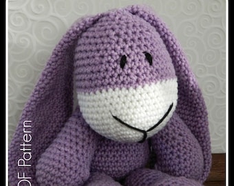 Crochet Amigurumi Lilac Stuffed Bunny Rabbit Toy Pattern {PDF PATTERN ONLY}
