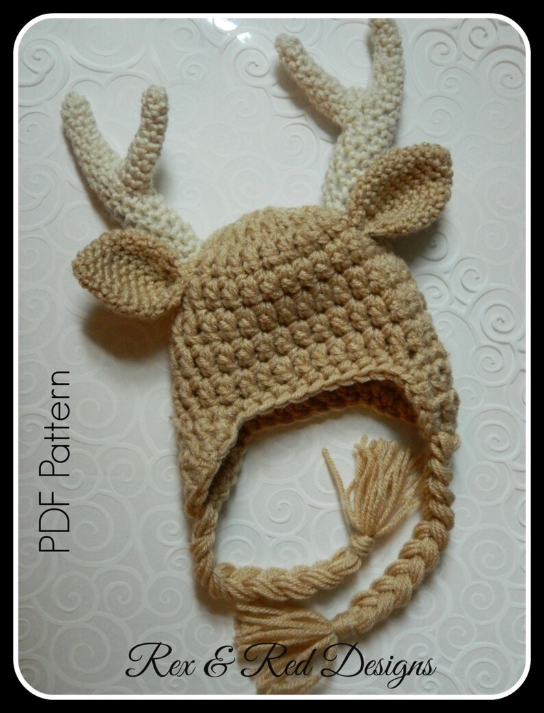 Crochet Baby Buck Antler Hat PDF PATTERN ONLY Etsy