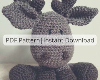 Crochet Amigurumi Moose Toy Stuffy Pattern| Easy Crochet Moose Pattern| Digital PDF Crochet Pattern