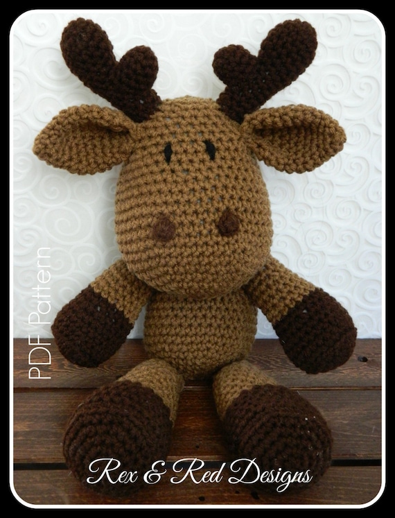 Crochet Amigurumi Moose Toy Stuffy Pattern PDF PATTERN ONLY Etsy