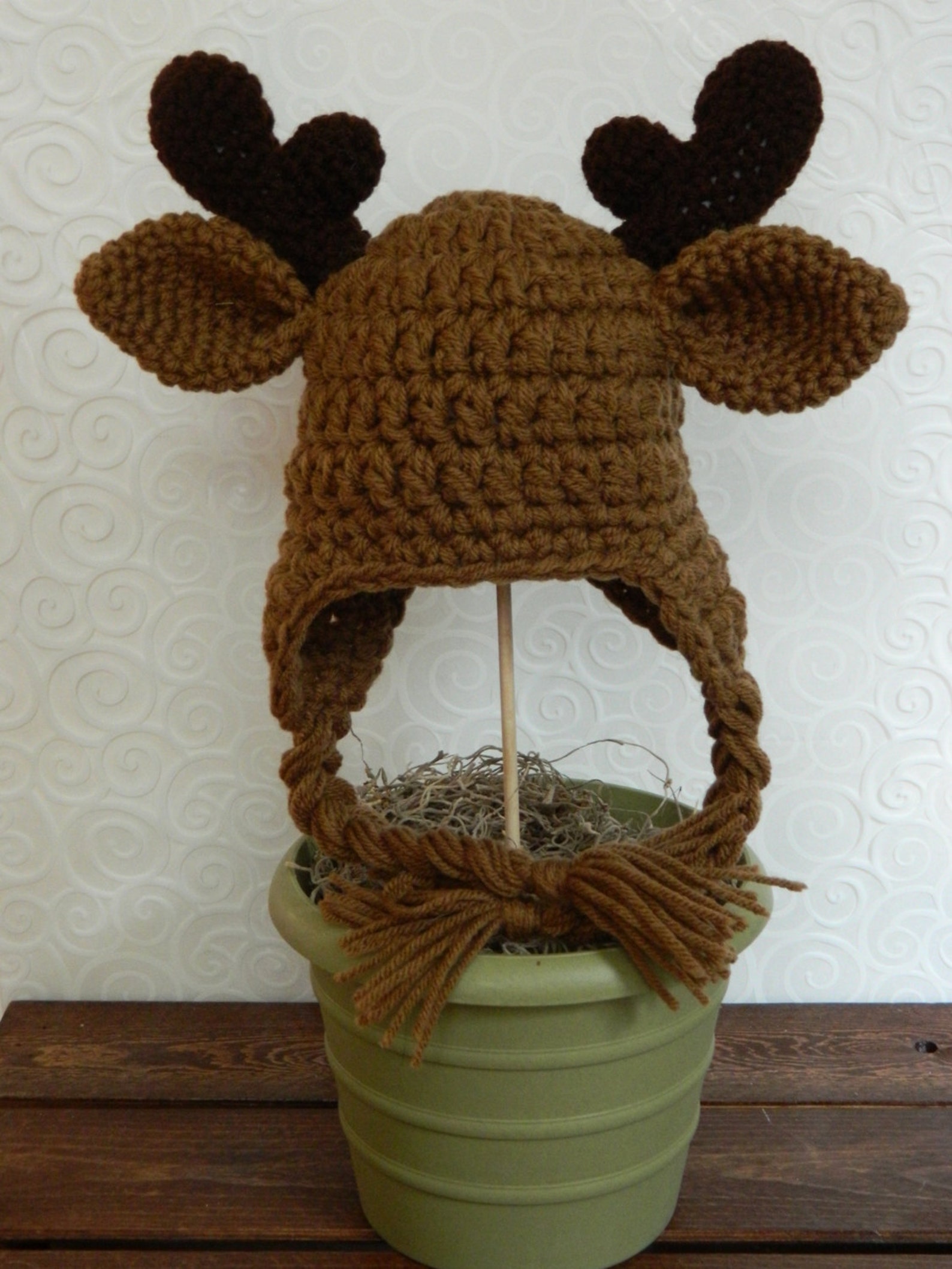 Crochet Moose Antler Hat PDF PATTERN ONLY Etsy