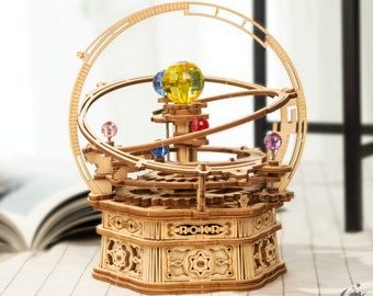 Starry Night - Wind-up Mechanical Music Box AMK51 - Robotime Rokr DIY Wooden Music Box Kit Handcraft Birthday Holiday Gift
