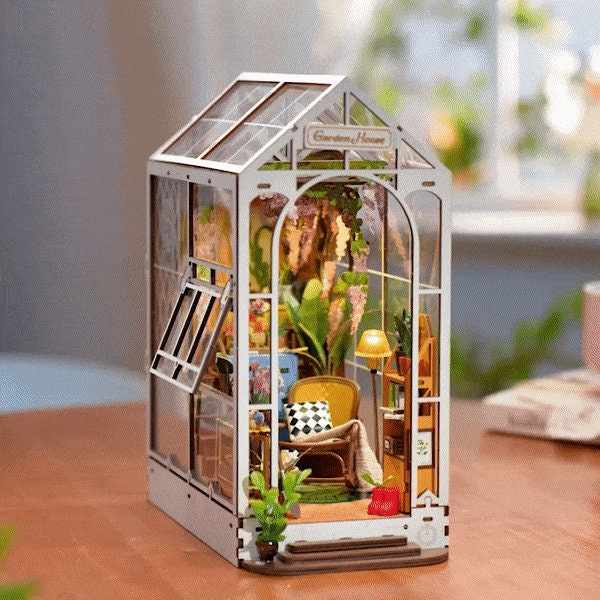 Garden House Robotime Rolife TGB06 DIY Miniature Book Nook Kit 