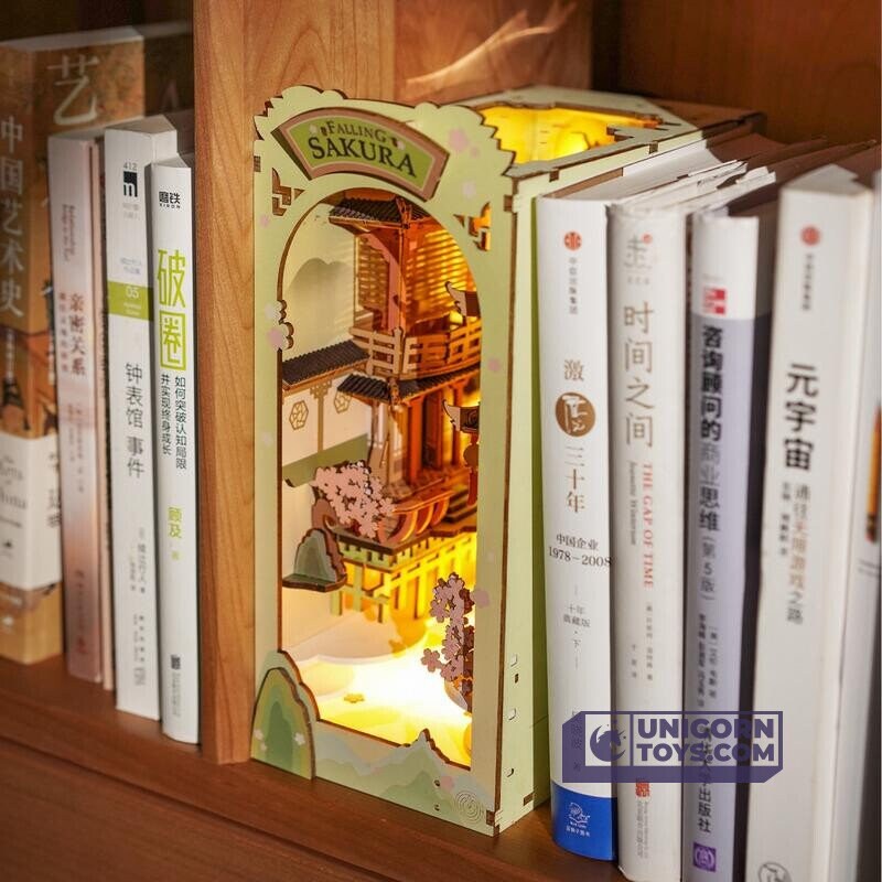 Robotime Falling Sakura DIY Book Nook Shelf Insert TGB05 · Softbeartoy