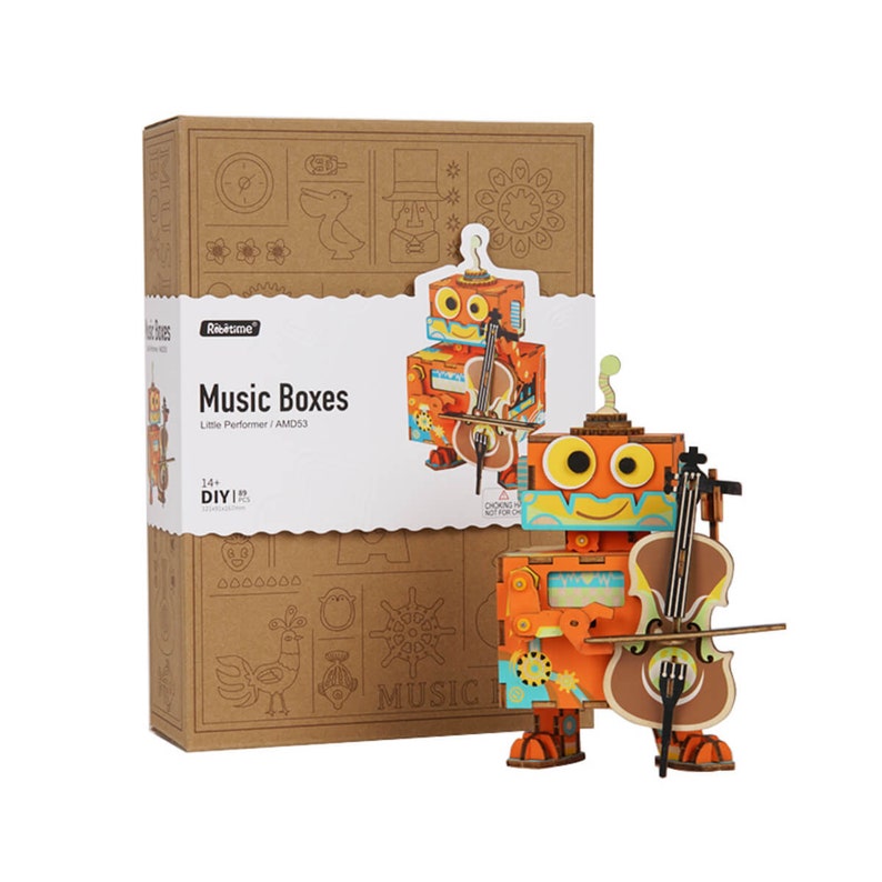 Little Performer Windup Musical Box AMD53 Robotime Rolife Etsy