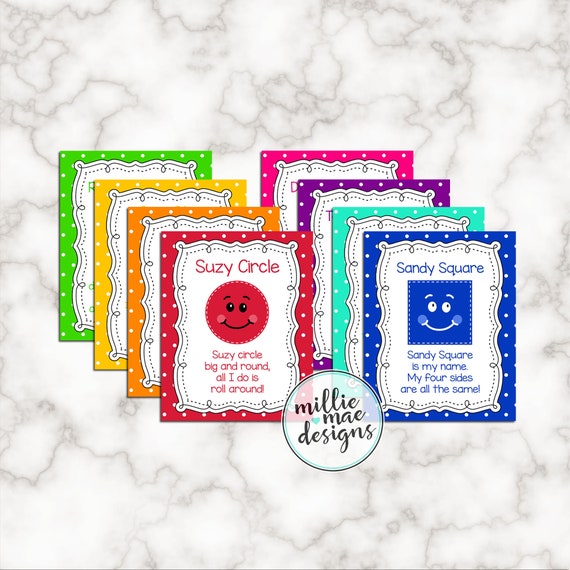 Cute Shapes Flash Cards Poem Set Of 8 INSTANT DOWNLOAD Etsy Cute Shapes Flash Cards Poem Set Of 8 INSTANT DOWNLOAD Etsy