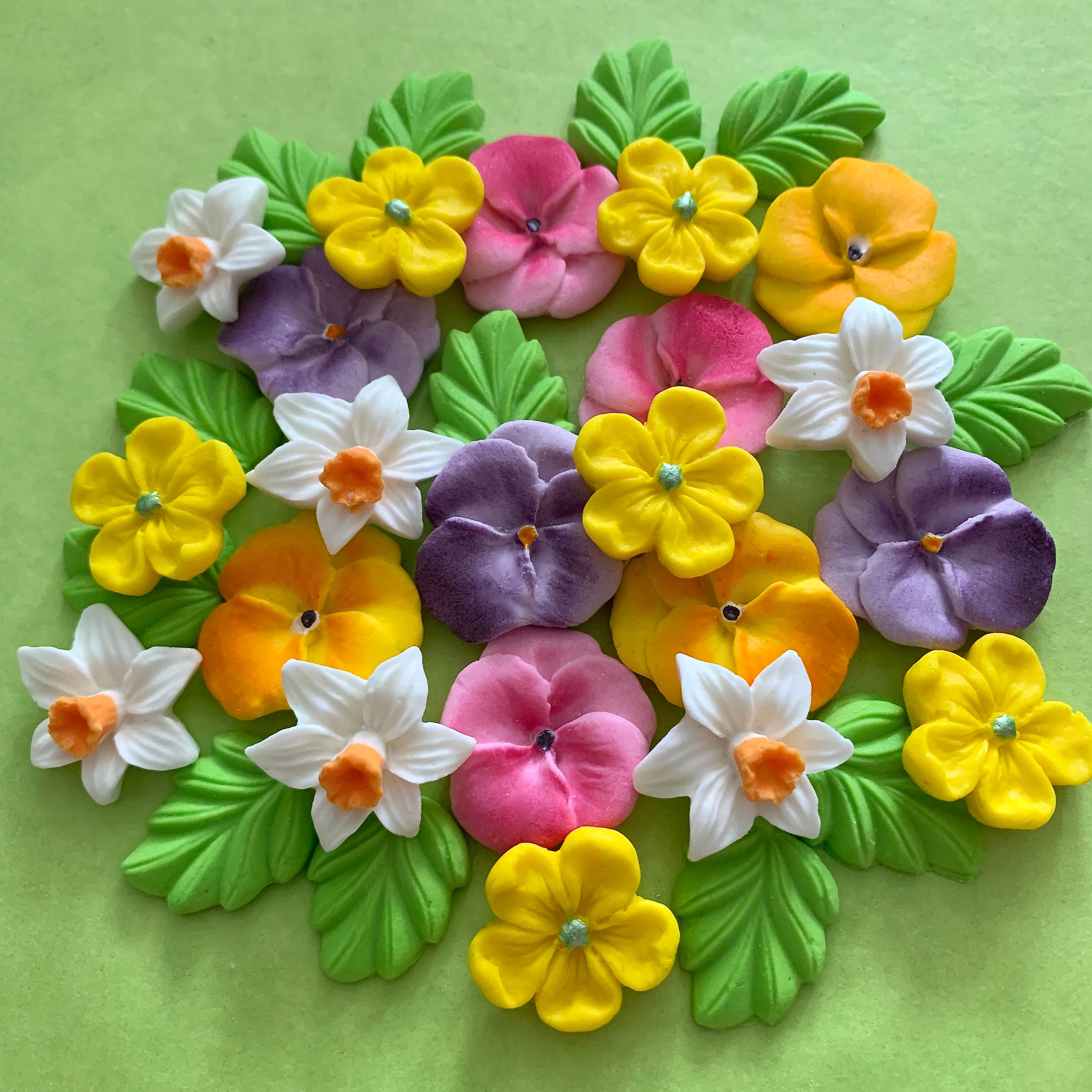 Cottage Garden Sugar Flowers Edible Cake Decorations Etsy UK