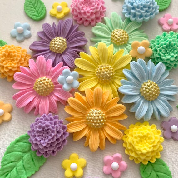 Pastel Sugar Flowers Cake Decorations Etsy UK