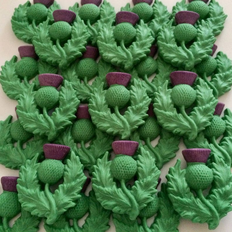 SCOTTISH THISTLES Edible Sugar Flowers Cake Decorations Etsy
