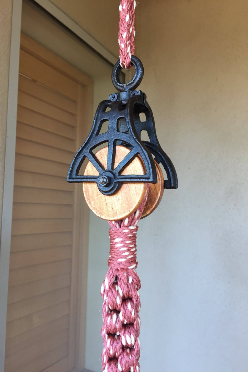 New Pulley Macrame Bird Feeder Hanger Pulley Vintage Mauve Etsy