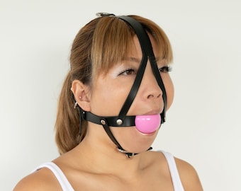 Leather Bondage Simple Style Harness Gag (MATURE)