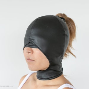 Open Airway Bondage Hood - Italian Leather - Hand Made to Order (MATURE)