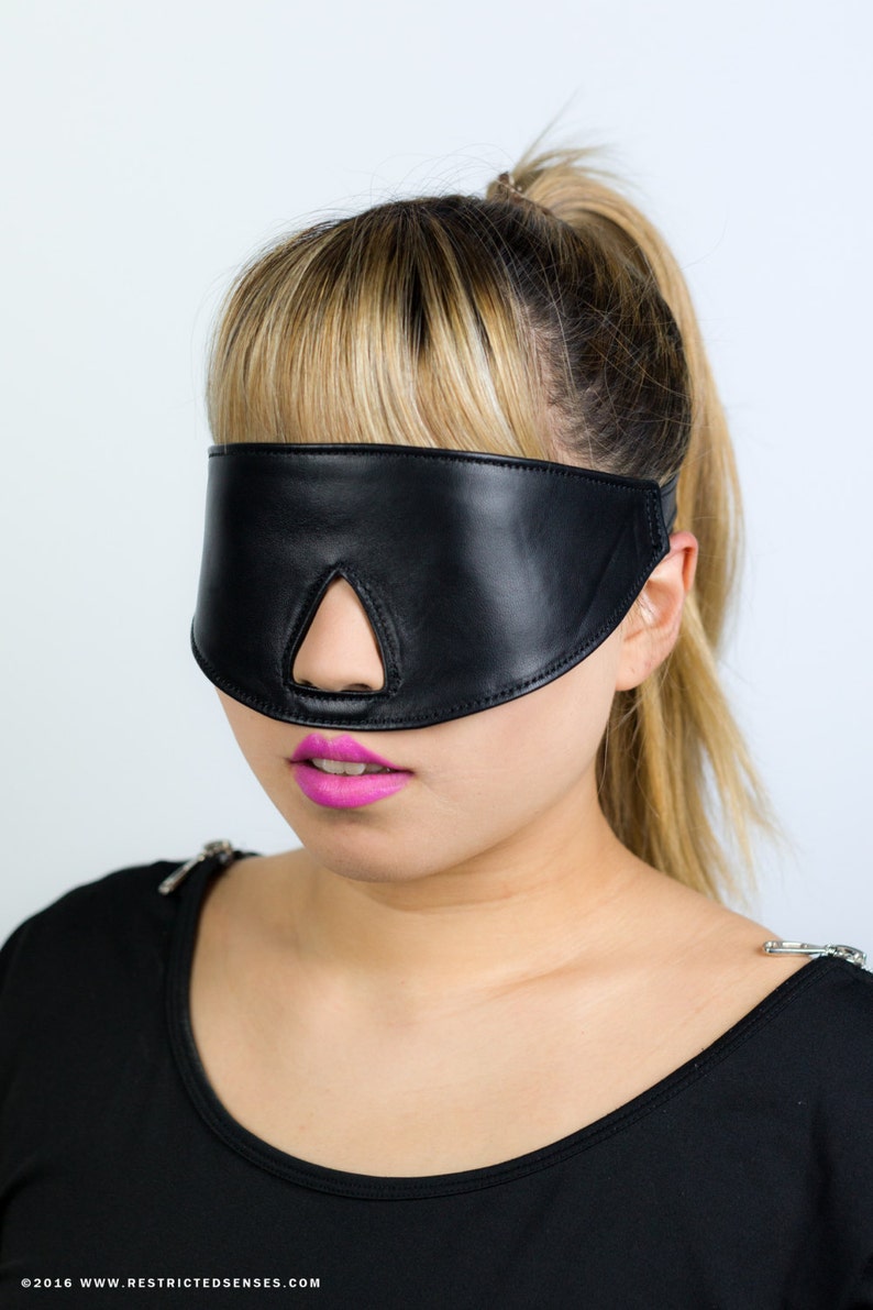 Leather Bondage Blindfold With Buckle Mature Etsy Uk