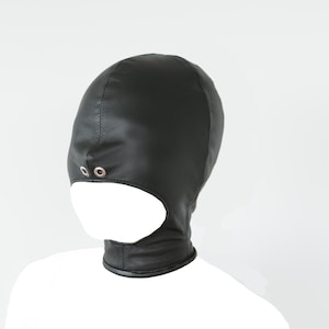 Open Mouth Bondage Hood - Italian Leather - Hand Made to Order (MATURE)