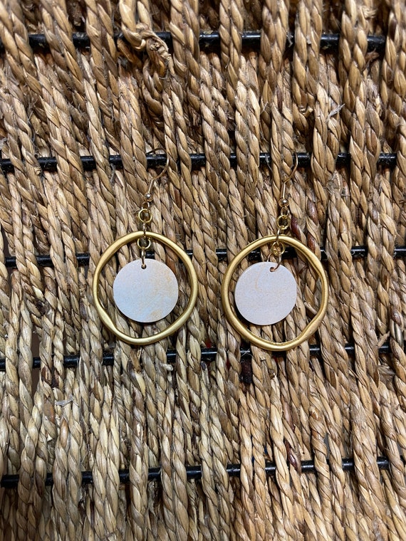 Everly Circle Target Dangle Earrings // Polymer Clay Earrings Etsy