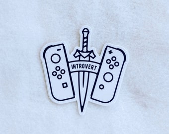 Introvert Gamer - Pack of x3 Die Cut Vinyl Stickers