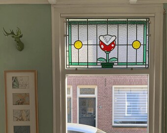 retro stained glass video game leadlights