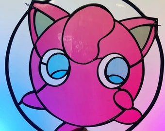 jigglypuff inspired stained glass
