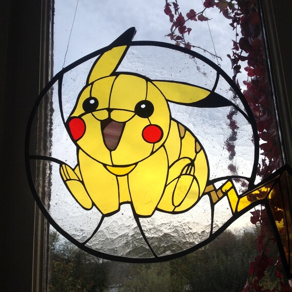 Pokemon Inspired Stained Glass Art Pikachu Etsy Pokemon Inspired Stained Glass Art Pikachu Etsy
