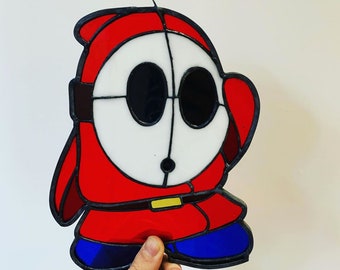 shyguy inspired stained glass piece