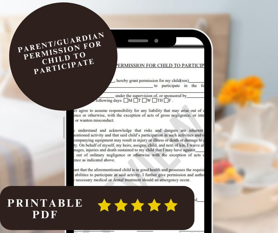 Parental Consent Form - Parent/guardian Permission for Child to ...