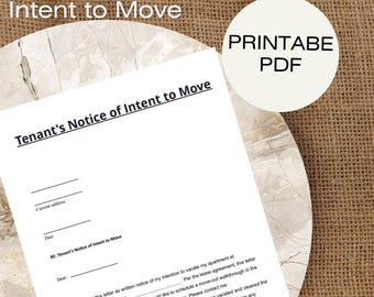 Tenant's Notice of Intent to Move - 60 Day Notice