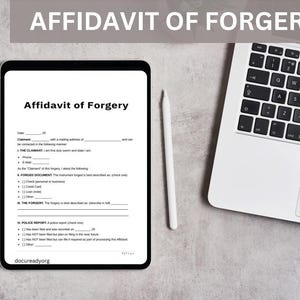 AFFIDAVIT Of FORGERY FORM