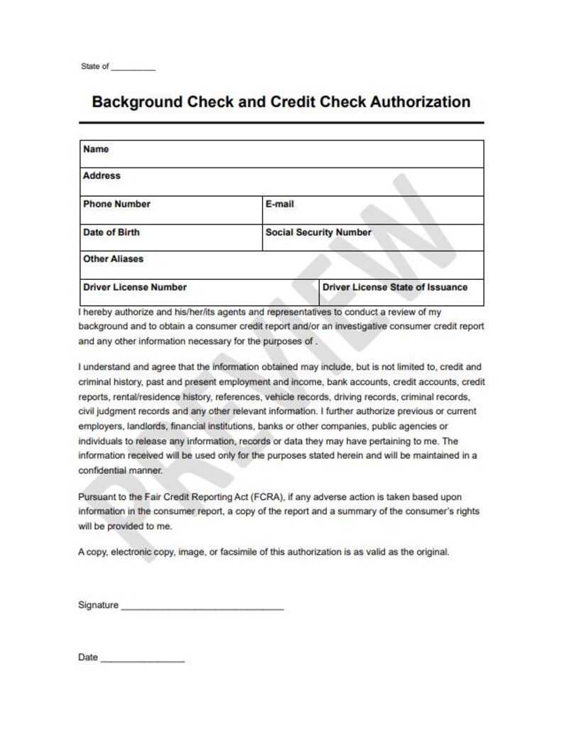 Background Check and Credit Check Authorization image 2