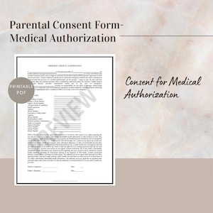 Parental Consent Form - Medical Authorization