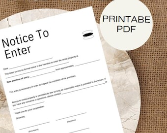 Notice To Enter Form
