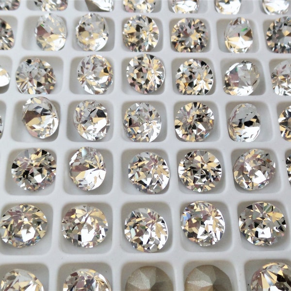 Twelve, Crystal Clear, 8mm, ss39, Lead Free, Foiled, Pointed Back Finest, Chaton Crystals, DKSJewelrydesigns