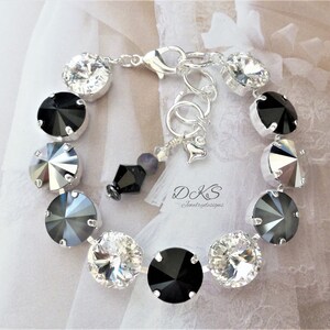 Meet The Greys, Bracciale in cristallo da 12 mm, Nuziale, Regolabile, Neutro, DKSJewelrydesigns, SPEDIZIONE GRATUITA