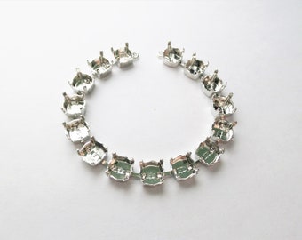 Empty, Premium Grade, Cupchain Bracelet Setting, ss39,  8mm, Rounded Prongs, Unfinished, FAST SHIP
