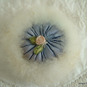 A Beautiful 1920&#39;s &#39;Swansdown&#39; Powder Puff/Boudoir Accessory/Ribbonwork Collection/Display Piece
