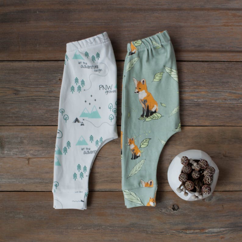 Organic baby leggings baby harem pants pacific northwest