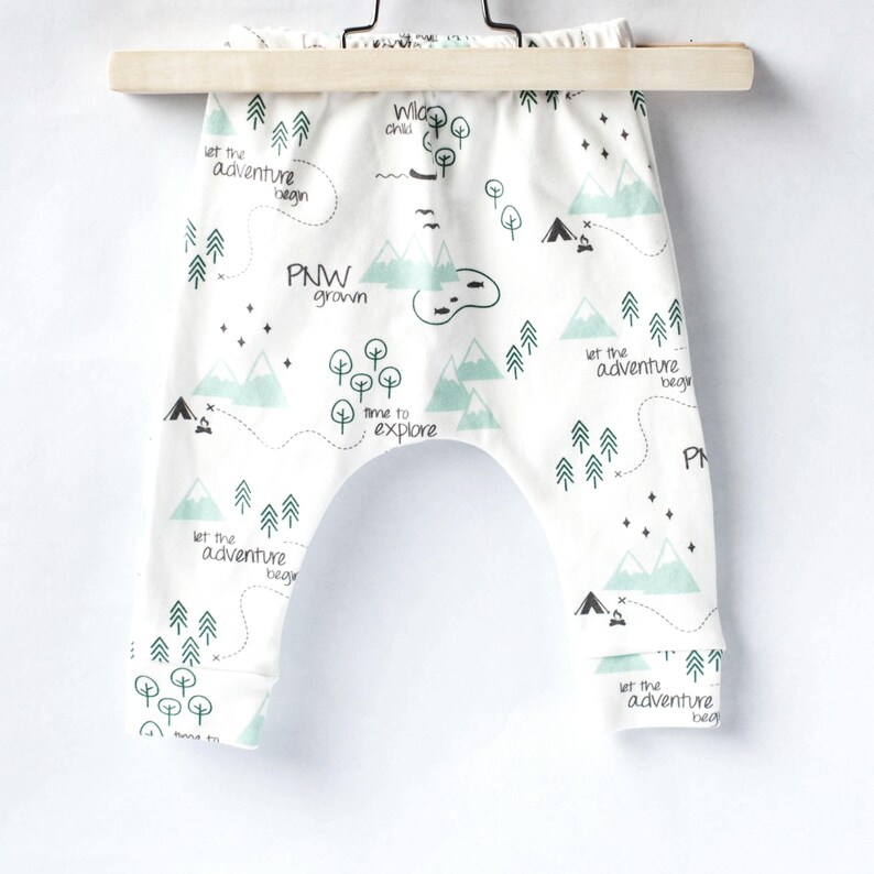 Organic baby leggings baby harem pants pacific northwest