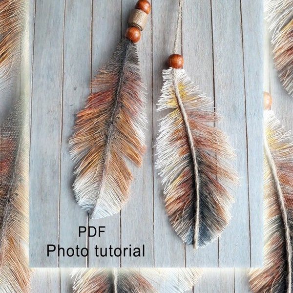 PDF tutorial, DIY feather, Photo tutorial, E-Pattern, Home decor