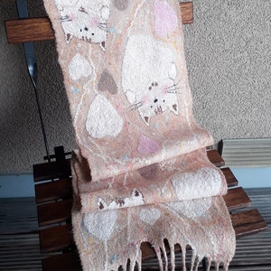 Écharpe feutrée faite à la main, Écharpe en laine, Châle, Wrap image 4