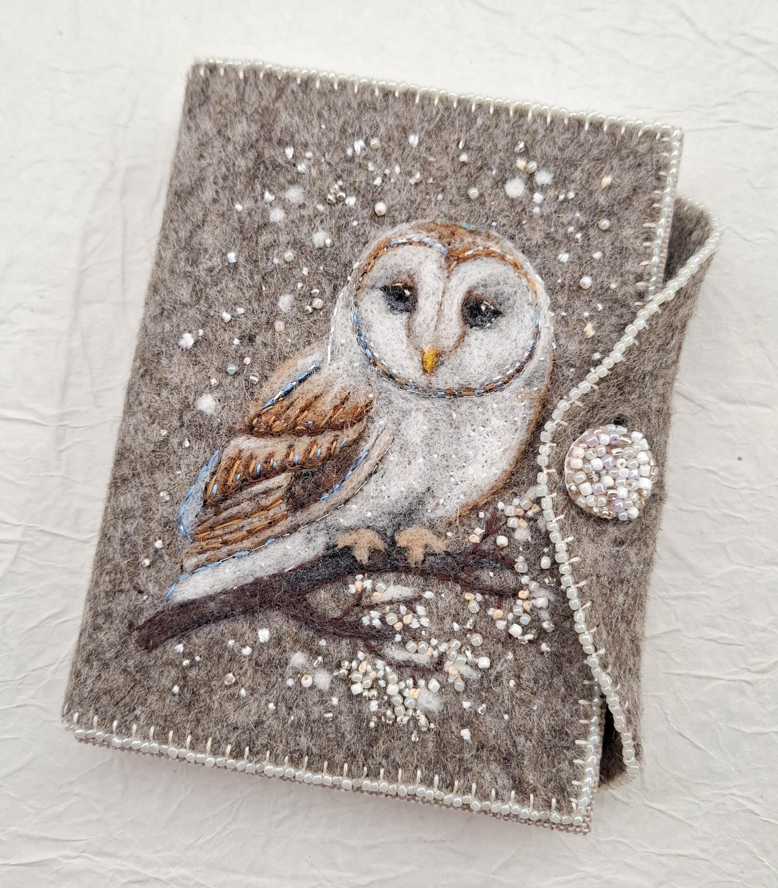 Notebook owl, Owl notebook felted