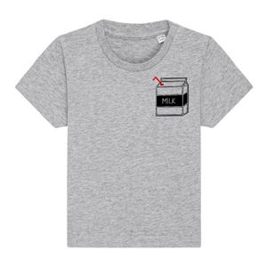 Mama and Me Matching Milk Carton T-Shirt Baby and Kids Grey and Cream