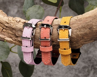 Velvet Cat Collar, Breakaway Cat Collar, Leather Cat Collar, Suede Soft Cat Collars, Pink Cat Collar, Handmade Halloween Gift