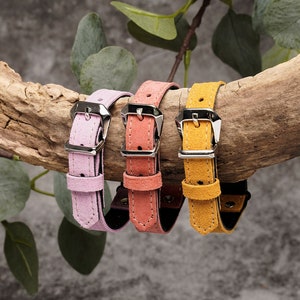 Velvet Cat Collar, Breakaway Cat Collar, Leather Cat Collar, Suede Soft Cat Collars, Pink Cat Collar, Handmade Summer Gift